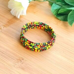 1PC Beautiful Rasta Coil Bracelet